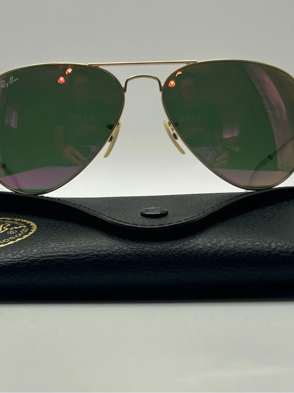 Ray-Ban RB3025 Gold Frame with Green Gradient Lenses Aviator Sunglasses
